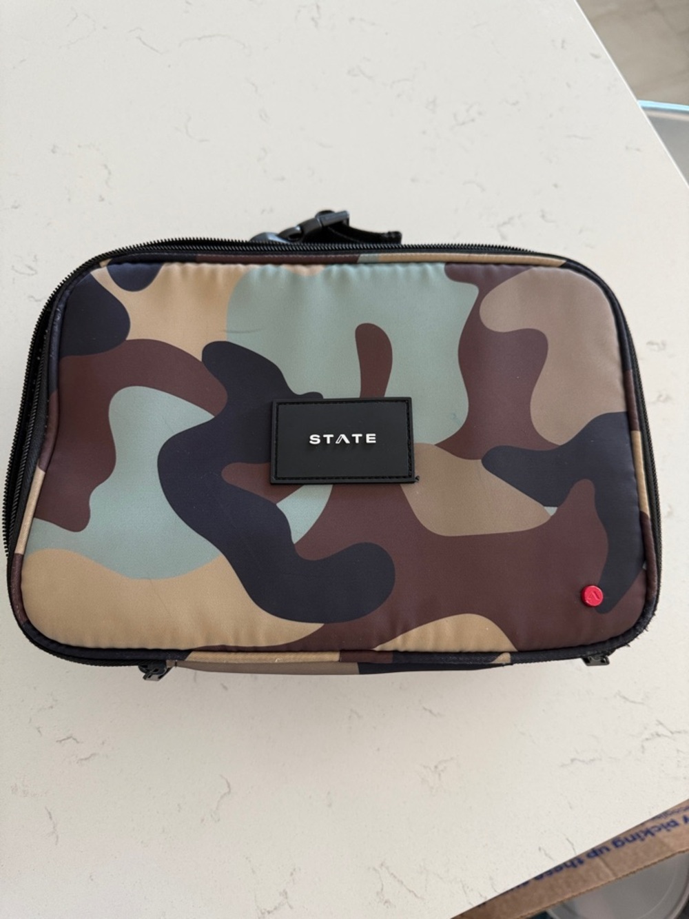 STATE Camouflage Toiletry Bag in Green, Brown & Black